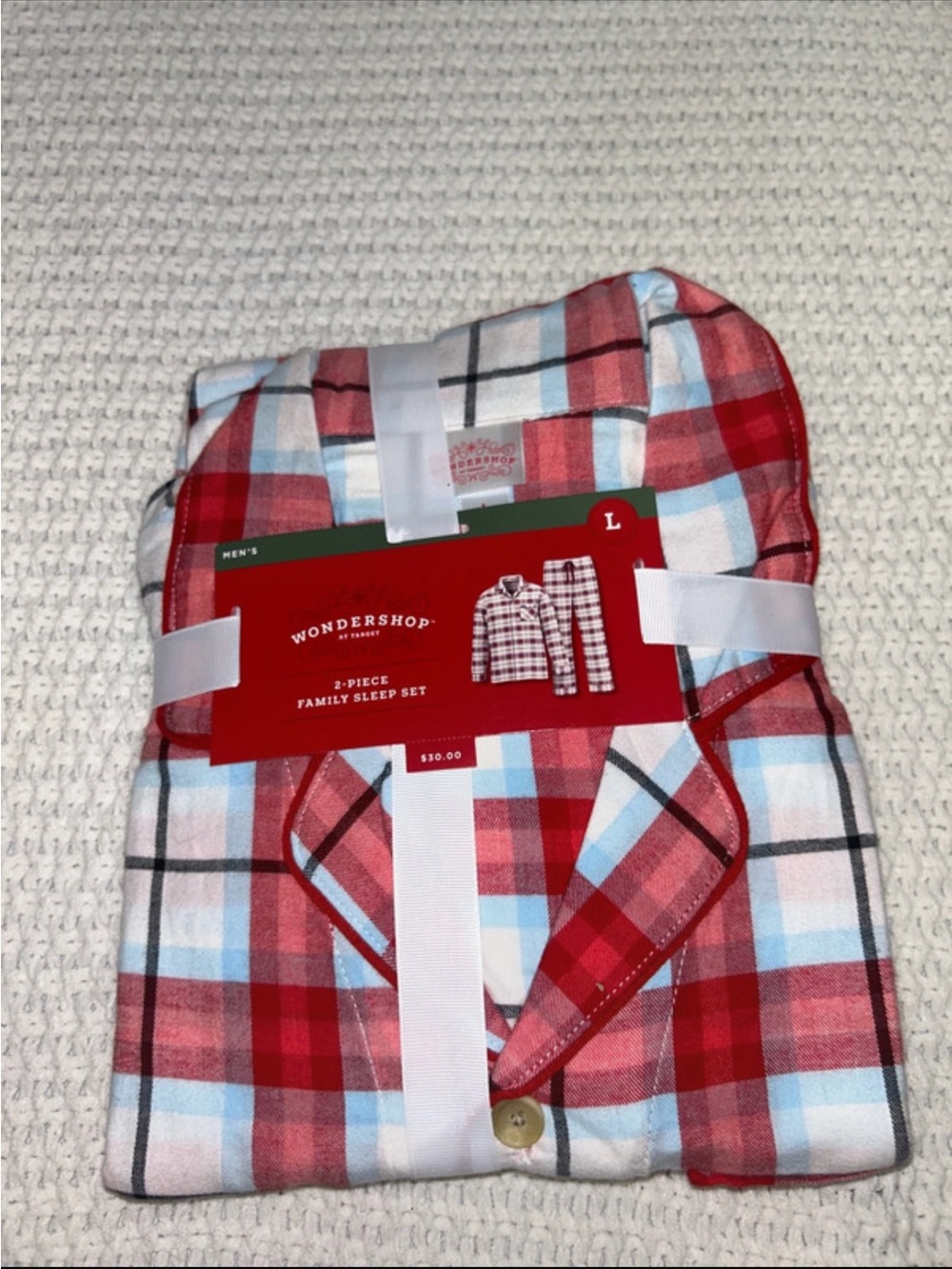 Wondershop Red and Light Blue Plaid Kids Pajama Set
